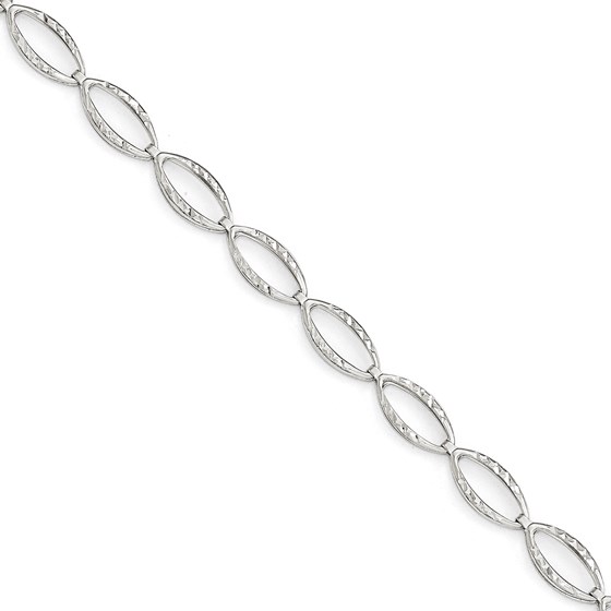 14k White Gold Polished & Diamond Cut Bracelet 14k White Gold Polished & Diamond Cut Bracelet